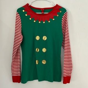 Women's Elf Pajamas - Top and Bottom - Size 2X